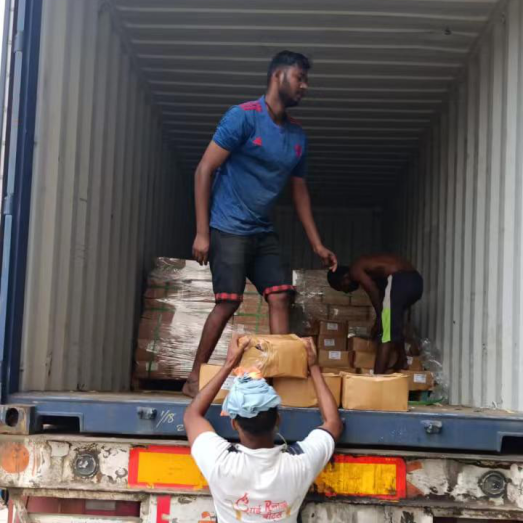 Indian customer cargo loading scene